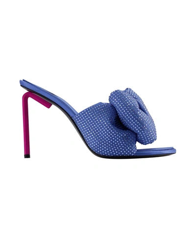 Shop Off-white Allen Bow Strass Pop Mules In Blue/pink