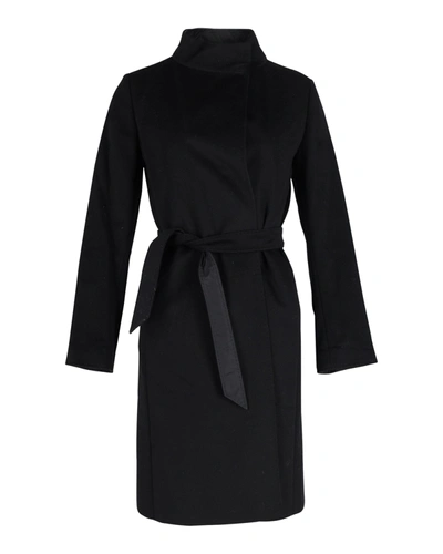 Shop Max Mara Belted Coat In Black Cashmere