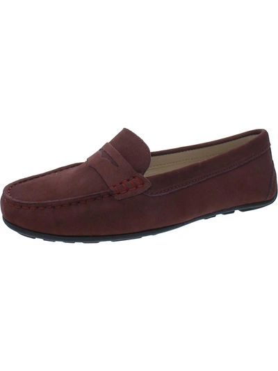 Shop Driver Club Usa Naples 2 Womens Leather Slip-on Moccasins In Red