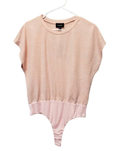 Shop Heyson Short Sleeve Bodysuit In Blush Pink