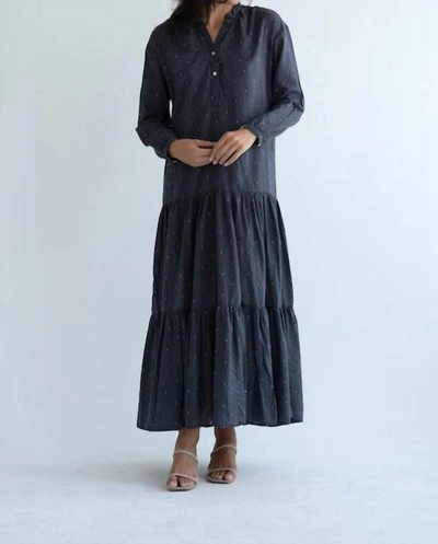 Shop Bsbee Ladak Dress In Ray's Embroidery Washed Black In Grey