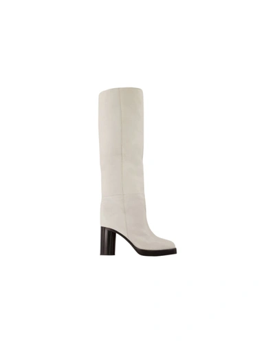 Shop Isabel Marant Leila Boots In White Leather