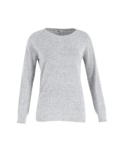 Shop Acne Studios Brushed Knit Sweater In Grey Mohair