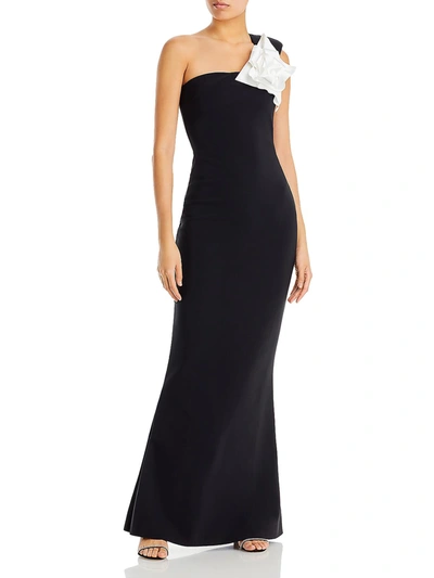 Shop Chiara Boni Womens Bow Long Evening Dress In Black