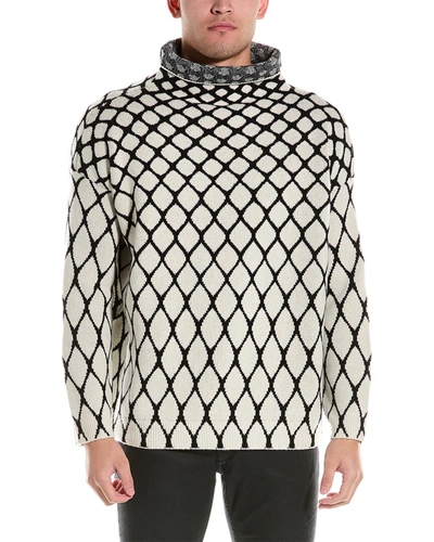Shop Valentino Wool Turtleneck Sweater In White