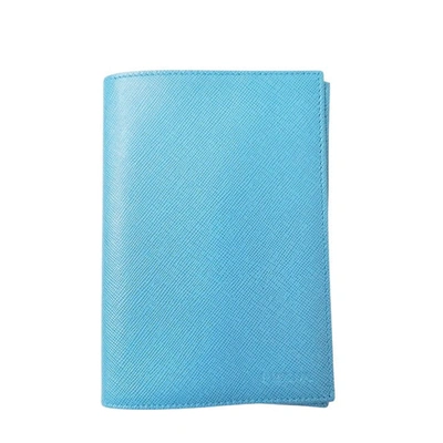 Shop Prada Leather Wallet () In Blue