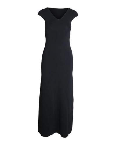 Shop Totême Toteme V-neck Gown In Black Viscose