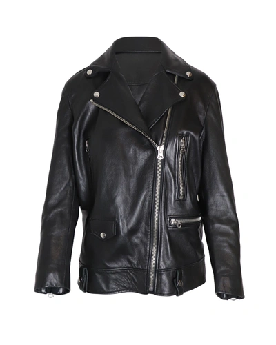 Shop Acne Studios Biker Jacket In Black Leather