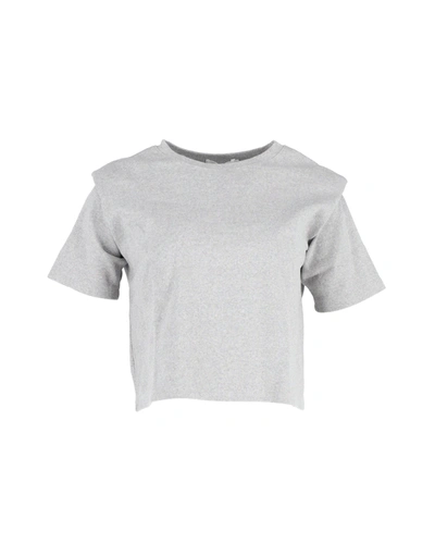 Shop The Frankie Shop Padded Shoulder T-shirt In Gray Cotton In Grey