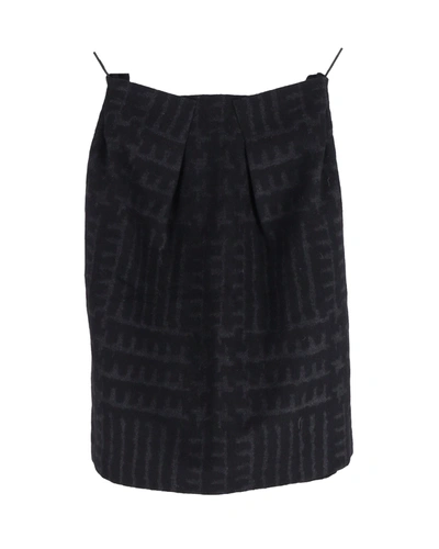 Shop Roland Mouret Printed Skirt In Black Wool