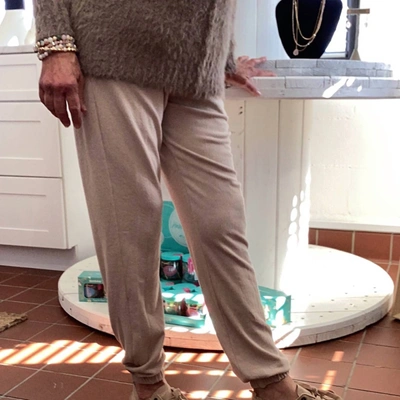 Shop Before You Crepe Hacci Joggers With Pockets In Oatmeal In Beige