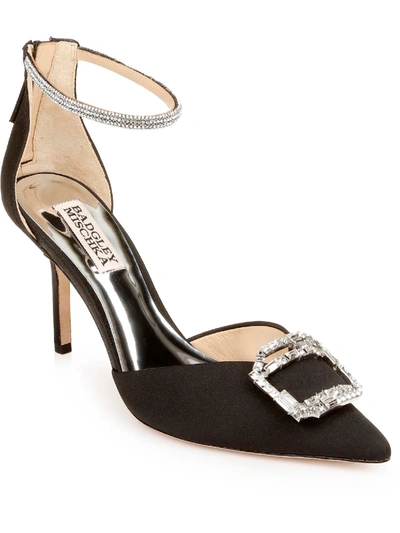 Shop Badgley Mischka Marlow Womens Embellished Stiletto Pointed Toe Heels In Black