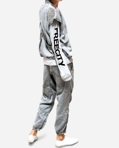 Shop Freecity Satinglass Jump Pant In Silver Glass In Grey