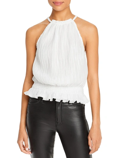 Shop Ramy Brook Elise Womens Pleated Sleeveless Top In White