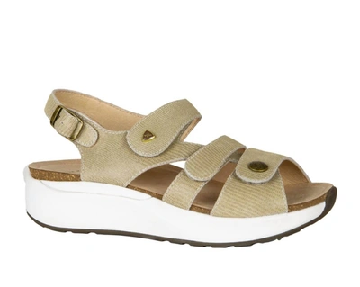 Shop Xelero Ladies' Mykonos Embossed Leather Sandals In Champagne In Beige