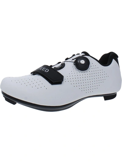 Shop Speed Lxso Mens Faux Leather Slip On Cycling Shoes In White