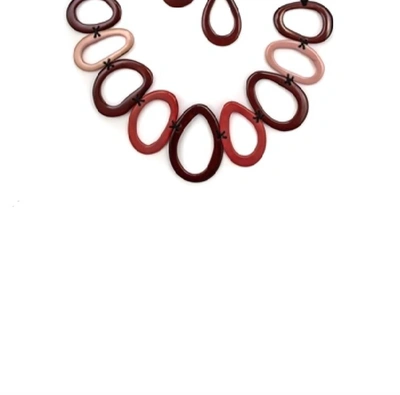Shop Tagua Jewelry Marianita Necklaces In Vino Combo In Brown