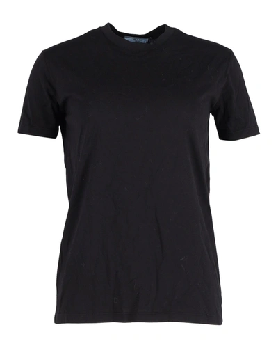 Shop Prada Classic Crewneck T-shirt In Black Cotton