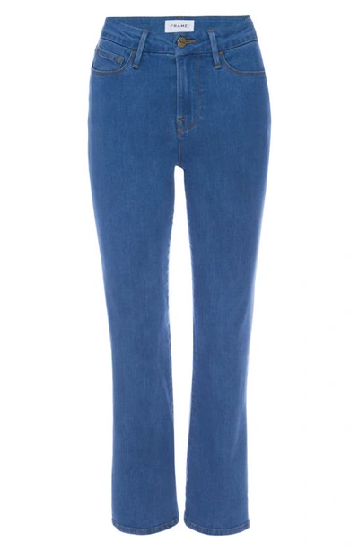 Shop Frame Le Crop Mini Boot High Waist Jeans In Blue Sea