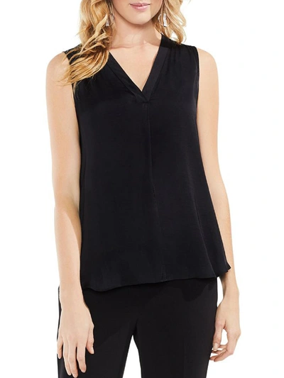 Shop Vince Camuto Womens Satin Sleeveless Blouse In Black
