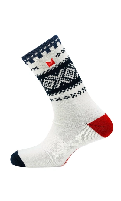 Shop Dale Of Norway Cortina Crew Socks - Off White In Offwhite Navy Raspberry