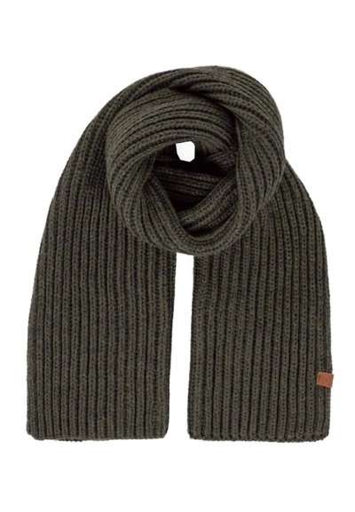 Shop Bickley + Mitchell Bi-color Cable Knit Scarf In Army Twist In Black