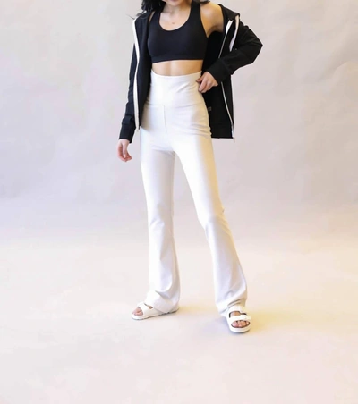 Shop Zenana Bootcut Yoga Pants In Bone In White