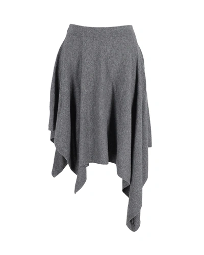 Shop Michael Kors Asymmetric Hem Skirt In Grey Cashmere