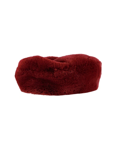 Shop Eugenia Kim Mishka Beret In Burgundy Faux Fur In Red