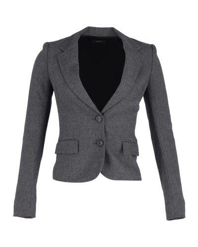 Shop Joseph Suit Jacket In Grey Cotton