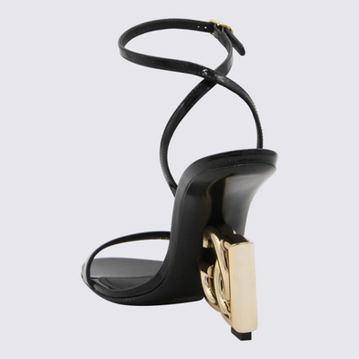 Shop Dolce & Gabbana Black Leather Dg Cross Sandals