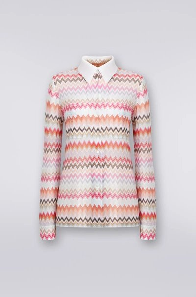 Shop Missoni Shirts In White/coral