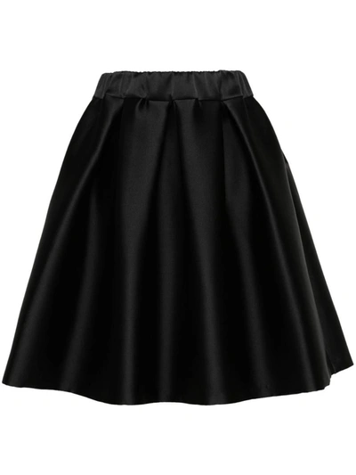 Shop P.a.r.o.s.h . Pleated Full Skirt In Nero