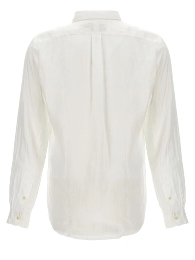 Shop Polo Ralph Lauren Logo Embroidery Shirt In White