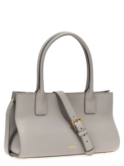 Shop Versace 'medusa '95' Shopping Bag In Gray