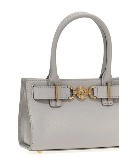 Shop Versace 'medusa '95' Small Shopping Bag In Gray