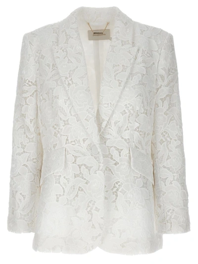 Shop Zimmermann 'natura Lace' Blazer In White