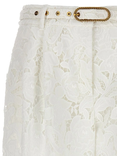 Shop Zimmermann 'natura Cropped Barrell' Trousers In White