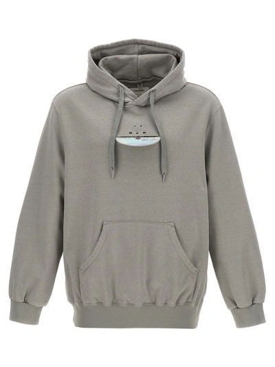 Shop Doublet 'cd-r Embroidery' Hoodie In Gray