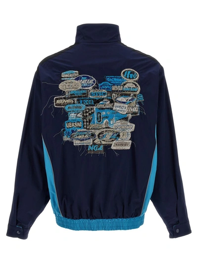 Shop Doublet 'a.i. Patches Embroidery' Jacket In Blue