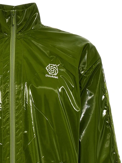 Shop Doublet 'laminate Track' Jacket In Green