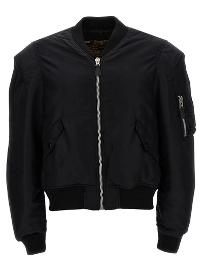 Shop Doublet 'robot Shoulder' Bomber Jacket In Black