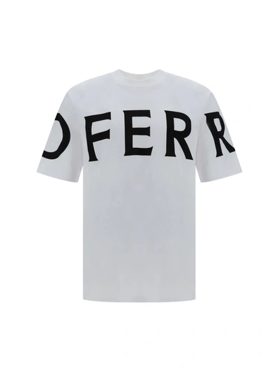 Shop Ferragamo T-shirts In Black-white