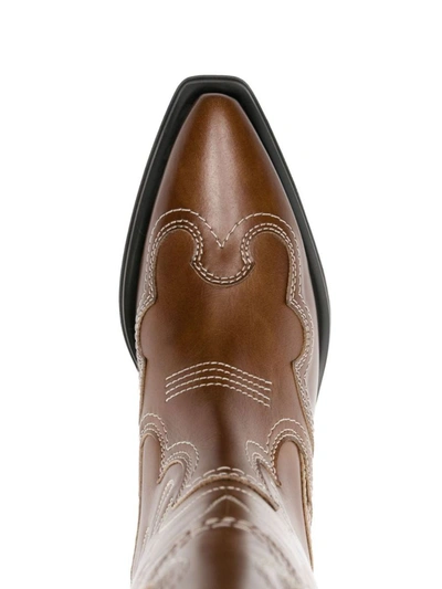 Shop Ganni Western Boots In Brown
