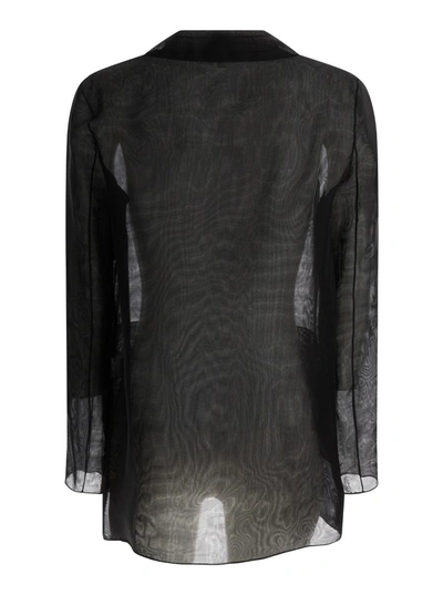 Shop Antonelli Black Semi-transparent 'james' Blazer In Silk Woman