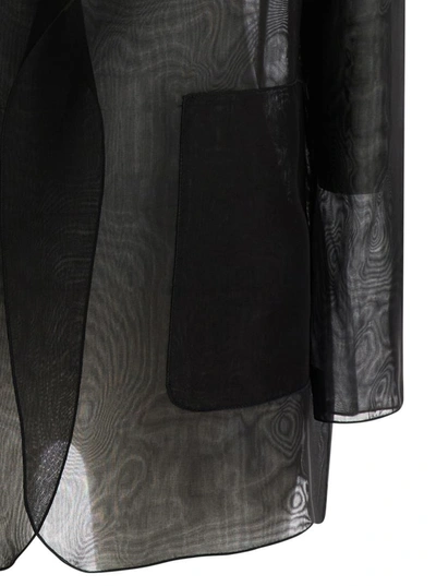 Shop Antonelli Black Semi-transparent 'james' Blazer In Silk Woman