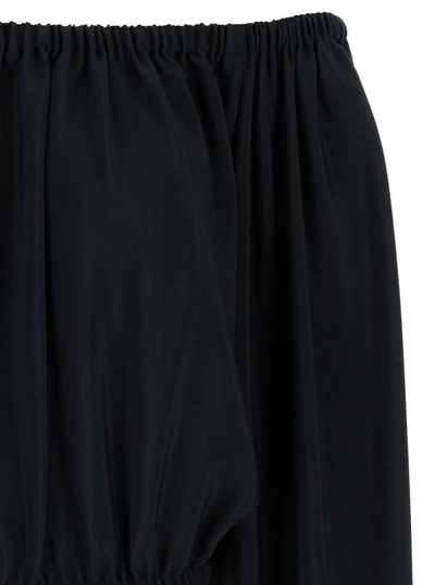 Shop Federica Tosi Black Off-shoulder Top In Silk Blend Woman