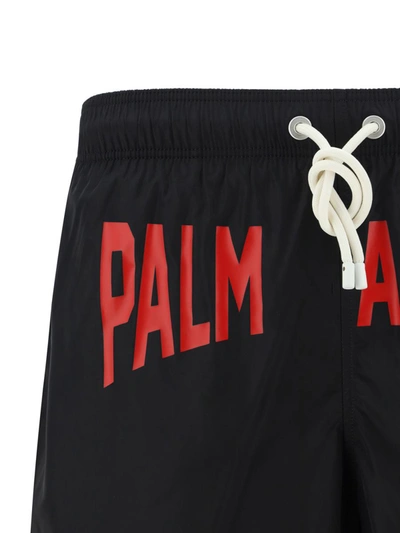 Shop Palm Angels Swimwear In Black Red