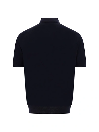 Shop Prada Polo Shirts In Bleu