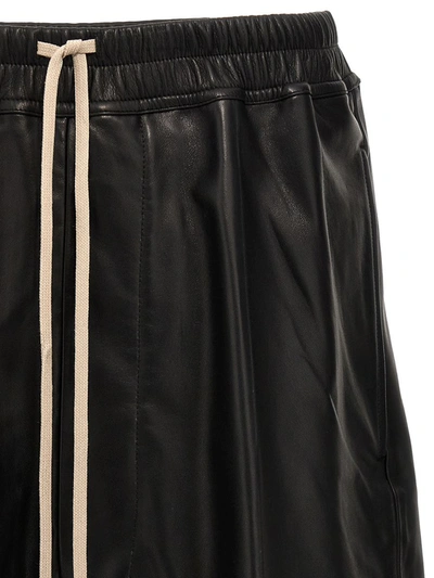 Shop Rick Owens Leather Bermuda Shorts In Black